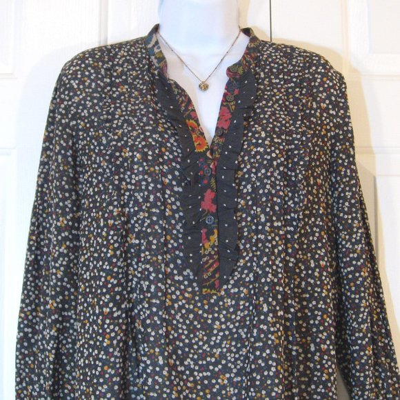 Loft | 'Fall Florals' Mixed Print Blouse Top - Picture 5 of 13